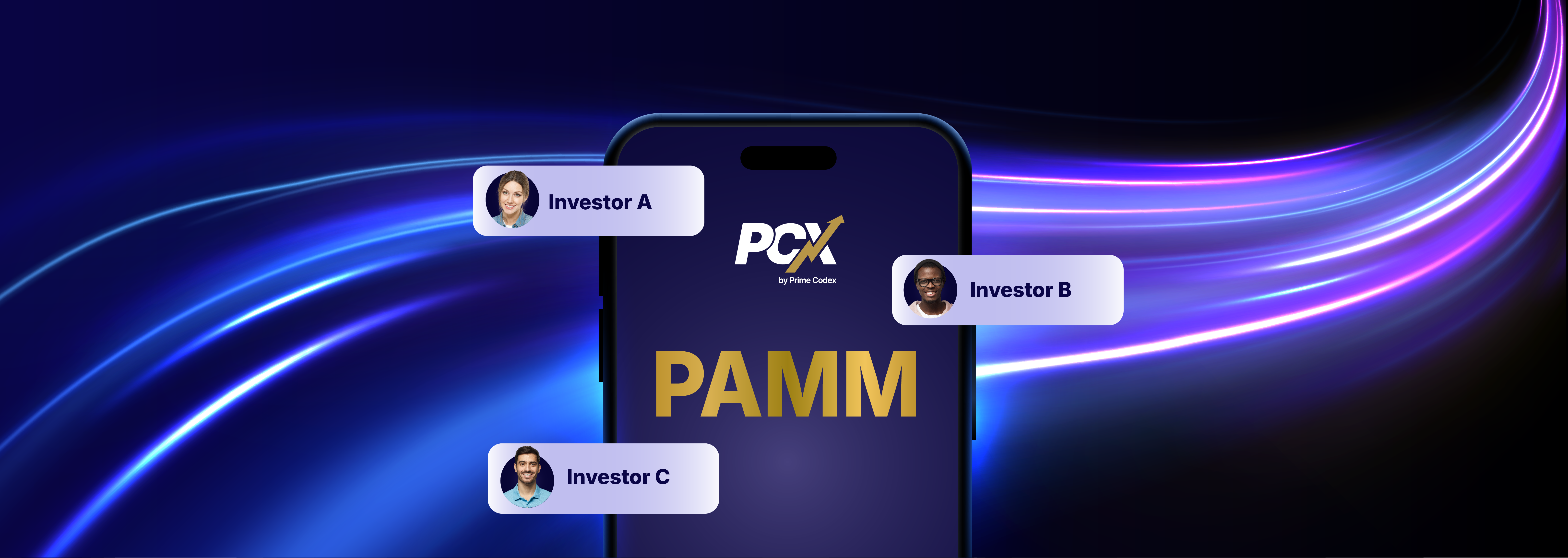Learn How PAMM Works - Illustration showing multiple investors pooling funds